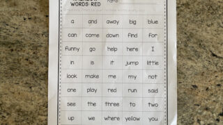 List of Sight Words